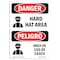 Signmission OSHA Danger Sign, Hard Hat Area Bilingual, 10in X 7in Rigid Plastic, 7" W, 10" H, Bilingual Spanish OS-DS-P-710-VS-1292 - alternate 1